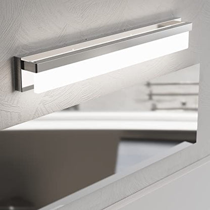 LED Bathroom Vanity Light Fixture Over Mirror 32.3 inch Modern Rectangle Finishing Bath Vanity Lighting Bar 4000K Daylight Wall Sconce (Chrome) - color: Chrome, size: 32 inch