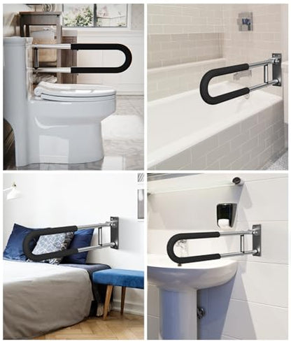 Handicap Grab Bars Rails 23.6 Inch Toilet Handrails Bathroom Safety Bar Hand Support Rail Handicapped Handrail Accessories for Seniors Elderly (23.6inch-2pc) - size: 24inch-2pc
