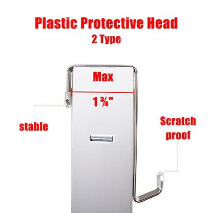 Heavy-duty Single Over Door Hooks, Stainless Steel Hanger Organizer for Hanging Bag, Towel, Bath Robe, Shoe Rack, Fit 1-1/2" to 1-3/4", Rubber Protective Head, Great Replacement (Silver, 4 Pack) - size: 4 Pack
