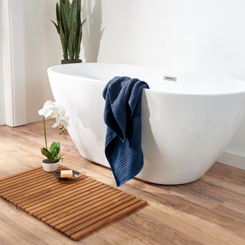 UCHINO Waffle Twist Cotton Bath Towel Absorbent Quick Dry 30x60 Indigo 1 Pc - color: Indigo, size: Bath Towel