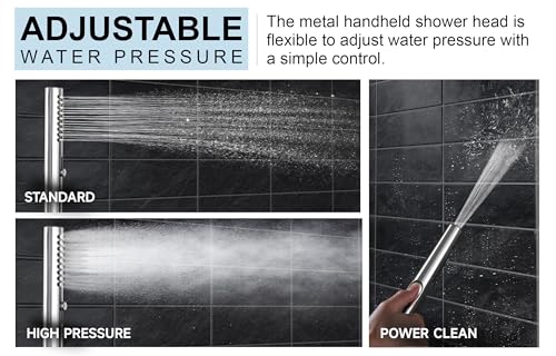 Lava Odoro Modern Rain Shower System Faucet Set, SF104-C | 2-Setting Round Shower Valve Trim Kit, Chrome Shower Head Set with Sprayer, 10 Inch, Rough-in Valve Included - color: Chrome, style: Without Tub Spout