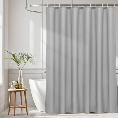 AooHome Extra Long Shower Curtain 72 Width x 78 Height Inch, Fabric Shower Curtain Liner for Hotel with Hooks, Water Repellent, Light Grey - color: Light Grey, size: 72"W x 78"L (Pack of 1)