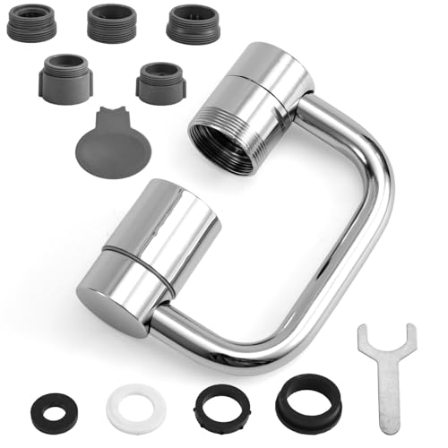 Rotatable Faucet Extender, Universal Swivel U-Shaped Rotatable Faucet Aerator Extender with 2 Flow Modes Suitable for Kitchen Bathroom Sink