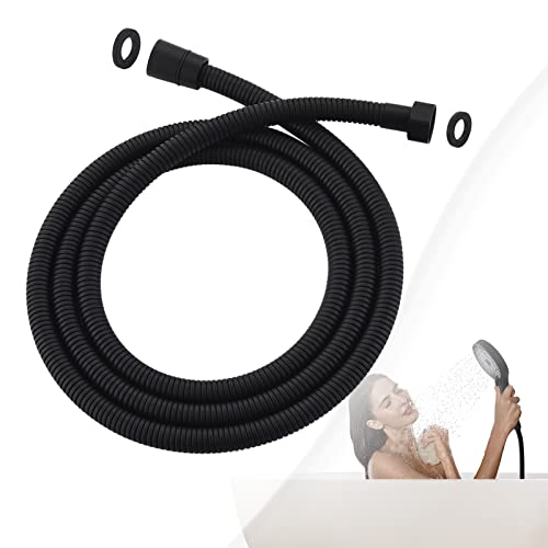 All Metal Shower Hose For Handheld Shower Heads, Black Extra Long 71 Inch Stainless Steel, Universal Replacement Part For Hand Held Showerhead Hoses