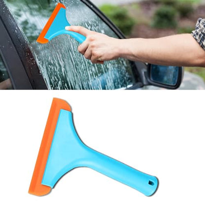 Small Silicone Window Squeegee, Auto Windshield Water Blade Scraper, Multifunctional Auto Squeegee with 5.9 Inch Blade and Non-Slip Handle for Car Window, Home Cleaning (Blue, 1PCS) - color: Blue