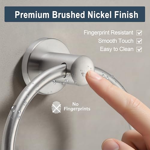 BGL Towel Ring Brushed Nickel, Bath Hand Towel Ring Stainless Steel Round Towel Holder for Bathroom - color: Brushed Nickel