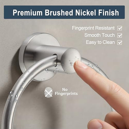 BGL Towel Ring Brushed Nickel, Bath Hand Towel Ring Stainless Steel Round Towel Holder for Bathroom - color: Brushed Nickel
