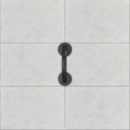 Luxshiny 2pcs Suction Cup Door Handle for Glass Mirror Cabinets and Bathroom Doors, Black Plastic Removable Grab Bars with Strong Vacuum for Bathtub and Shower Safety, Easy Installation