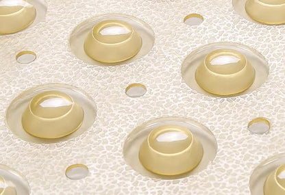 Extra-Long Non-Slip Bathtub & Shower Mat 39”x16” (Smooth/Non-Textured Tubs Only) Safe, Clean, Machine-Washable, Superior Grip&Drainage, Vinyl, Transparent Light Brown - color: Transparent Light Brown, size: 39" x 16" (Rectangular)