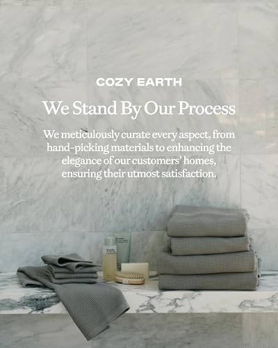Cozy Earth Complete Waffle Bath Bundle, 60% Cotton 40% Viscose from Bamboo | Quick Dry and Ultra-Soft Waffle Weave Bath Towels, 4 Washcloths, 2 Hand Towels, 2 Bath Towels, 2 Bath Sheets, Charcoal - color: Charcoal