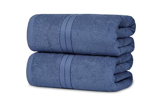 Extra Large Bath Sheets 36x72 Inch, 100% Cotton, 2 Pack Set | Oversized Cotton Bath Sheets for Adults, Soft Absorbent Quick Dry Shower Towels for Bathroom, Spa, Pool, Cobalt Blue, 2 Pack - color: Cobalt Blue