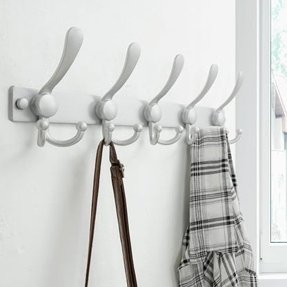 Coat Rack Wall Mount, Heavy Duty 12-Gauge Base vs Flimsy 1mm, Double-Thick Solid Anti-Snap Hooks, 16” Stud-Mount, Stainless Steel Hanger for Clothes Hat Entryway Closet Mudroom, Silver - color: Silver, size: L=17" (1pcs)