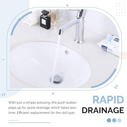 Angle Simple Bathroom Sink Drain Chrome, Pop Up Drain Stopper with Overflow | Brass Sink Stopper Assembly, Fits Lavatory & Vanity Sink with 1.61 to 2 Inches Drain Hole - color: Chrome