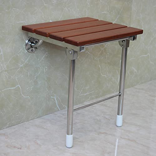 14.9"x12.2" Folding Shower Seat - Wall Mounted - Solid Wood Fold Down Spa Bench