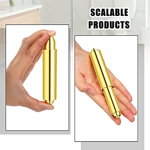 Shappy 4 Pcs Universal Toilet Paper Holder Replacement Rod Spring Loaded Plastic Retractable Paper Replacement Rod Toilet Tissue Roll Holder Insert for Bathroom Home Fixture Accessories (Gold) - color: Gold