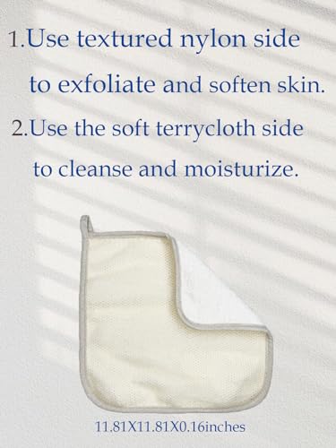 6 Pack Exfoliating wash Cloth Face and Body Wash Bath Scrub Soft Weave Bath Towel Massage Cloth for Women and Man, Two Sides