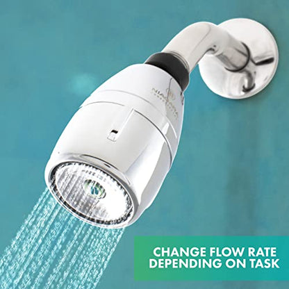 Niagara Conservation N2610CH Bi-Max 1-Spray with 1.0-1.5 GPM 2.125-in. Wall Mount Adjustable Fixed Shower Head in Chrome, 1-Pack | Bathroom Shower Head Sprayer with Pressure Compensation