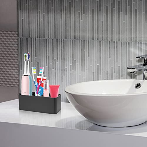 Toothbrush Holder for Bathrooms Toothpaste Holder Stand Bathroom Organizer for Toothbrush Makeup Brushes Holder (Black) - color: Black2