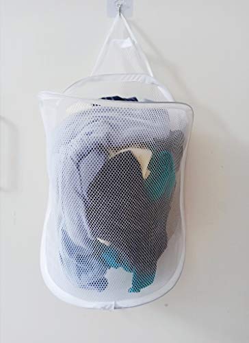 Heng happy Small Mesh Hanging Laundry Hamper Basket, Mesh Hamper, Wall Dirty Clothes basket