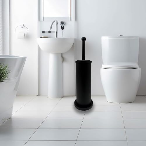 Matte Black Toilet Bowl Brush with Holder, Durable Bathroom Cleaning Tool, Modern Design for Easy Toilet Maintenance, Bathroom Cleaner Brush for Efficient Cleaning and Hygiene - color: Matte Black