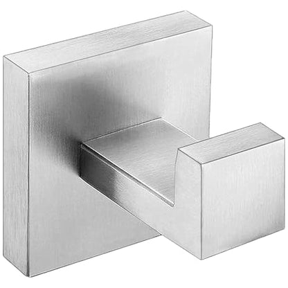 Nolimas Towel Hook Stainless Steel Bathroom Rustproof Clothes Towel Coat Hook Wall Mounted Square Toilet Kitchen, Heavy Duty Door Hanger, 1 Pack, Brushed Nickel - color: Brushed Nickel, size: 1 Pack