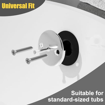 Trip Lever Bathtub Overflow Faceplate, Chrome | Trip Levers Tub Overflow Drains Cover with Matching Screws - color: Chrome Cover