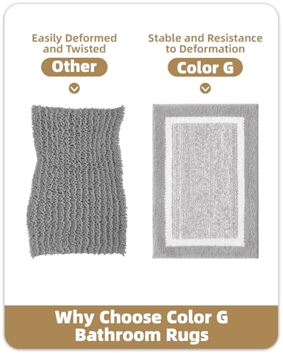 Color&Geometry Simple and Stylish Long Bathroom Rugs Runner Non Slip, 24"x59" Gray Bath Runner Rug, Absorbent, Soft, Washable, Microfiber Bath Mat Bathroom Carpet | Non Slip Bath Runner Rug, Absorbent, Soft, Washable, Microfiber Bath Mat Bathroom Carpet -