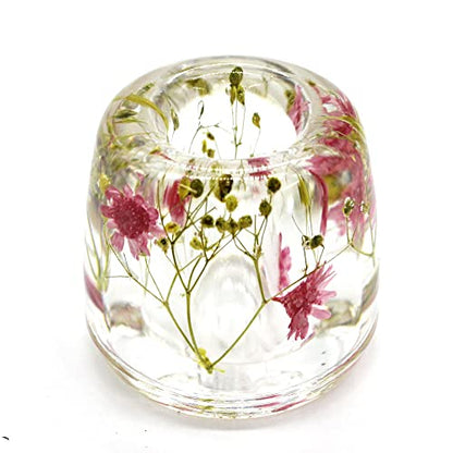 Japanese Toothbrush Holder Stand with Real Flower in Acrylic (Star Pink) (NNFHTF-SPK) - color: Star Pink