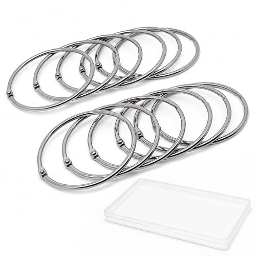 24 Pack 304 Stainless Steel Shower Curtain Rings Rustproof 58mm ID | Openable hinged hooks, 58mm / 2.28" inner diameter, 3mm heavy duty wire, polished opening, double rivets - color: 24 Pack