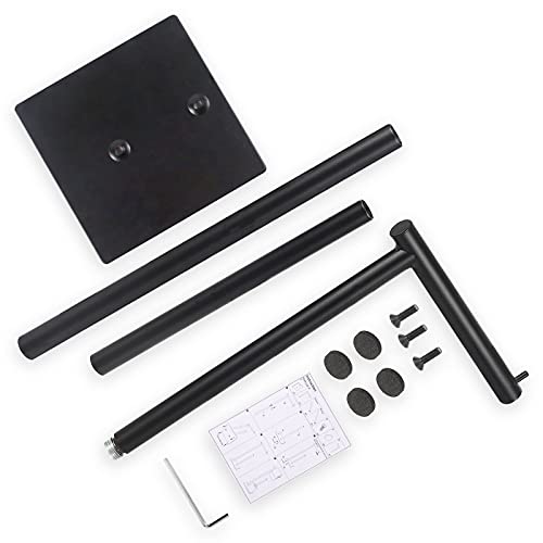 Toilet Paper Holder Stand Toilet Paper Roll Holder Stand Freestanding Black Toilet Paper Holder for Bathroom Toilet Tissue Storage Holder Metal - color: Black