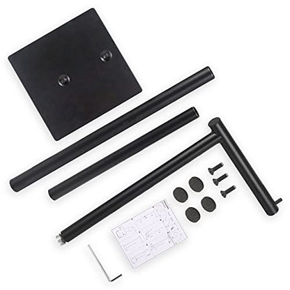 Toilet Paper Holder Stand Toilet Paper Roll Holder Stand Freestanding Black Toilet Paper Holder for Bathroom Toilet Tissue Storage Holder Metal - color: Black