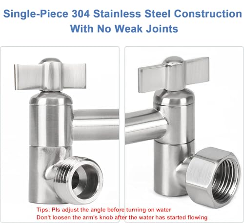 NearMoon Adjustable Shower Arm Universal Connection, Extension Arm, Adjust Angle to Upgrade Shower Experience, Easy to Install, Anti-leak (11 Inch, Brushed Nickel) - color: Brushed Nickel, style: 11 Inch Adjustale