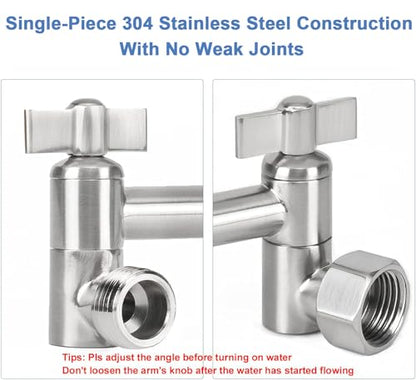 NearMoon Adjustable Shower Arm Universal Connection, Extension Arm, Adjust Angle to Upgrade Shower Experience, Easy to Install, Anti-leak (11 Inch, Brushed Nickel) - color: Brushed Nickel, style: 11 Inch Adjustale