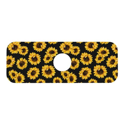 Diatomite Faucet Mat for Kitchen Fast Drying Sink & Bathroom Counter, Super Absorbent Water Sink Protectors Prevent Moisture Buildup, Sink Splash Guard 15×5.5 Inch Sunflower Pattern - color: Sunflowers2