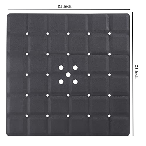 Webos Shower Mat for Textured Surface：Silicone Non Slip Shower Mat Without Suction Cups Foldable - Square Bath Mat for Reglazed Tub Textured Shower Floor (Black, 21x21 Inches) - color: Black