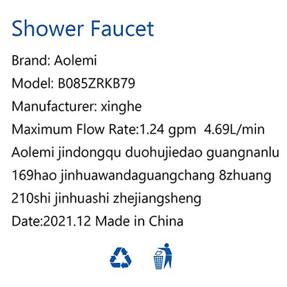 Aolemi Outdoor Shower Kit SUS304 with Round Handheld Brushed Nickel | 2 Function,8 Inch Head,Round Handheld Spray,Adjustable Height,Outside Exposed Shower Fixture,Single Handle,Wall Mount - color: Nickel