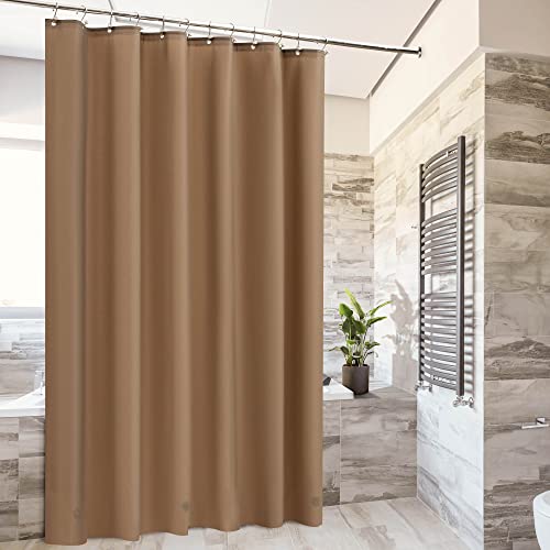 Barossa Design Brown Shower Curtain Liner Standard Size | Premium PEVA, BPA & PVC Free, No Chemical Smell, Metal Grommets, Lightweight Shower Curtain with 3 Magnets for Bathroom - color: Brown, size: 72"W x 72"L (Pack of 1)
