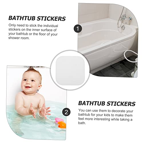 VOSAREA 24Pcs Non Slip Bathtub Stickers Transparent Slip Decals for Bathroom Safety Self Adhesive Floor Treads for Elderly Use