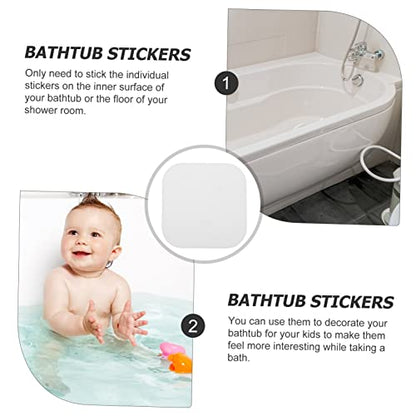 VOSAREA 24Pcs Non Slip Bathtub Stickers Transparent Slip Decals for Bathroom Safety Self Adhesive Floor Treads for Elderly Use