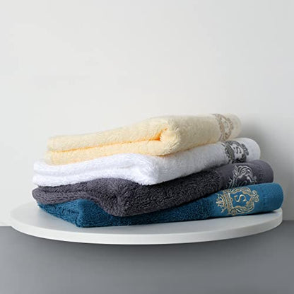 Luxury Bathroom Super Soft and Highly Absorbent Premium 100% Cotton Bath Towel Set for Gifts (Blue-T) - color: Blue-t