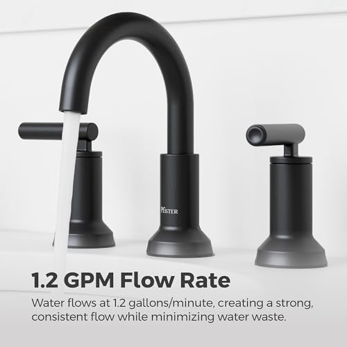 Pfister Capistrano Bathroom Sink Faucet, 8-Inch Widespread, 2-Handle, 3-Hole, NSF Certified, Spot Defense Matte Black Finish, LF049CSOSDB (Pack of 3) - color: Spot Defense Matte Black, size: 3 Pack
