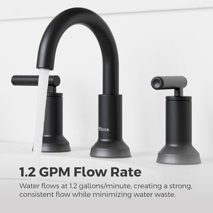 Pfister Capistrano Bathroom Sink Faucet, 8-Inch Widespread, 2-Handle, 3-Hole, NSF Certified, Spot Defense Matte Black Finish, LF049CSOSDB (Pack of 3) - color: Spot Defense Matte Black, size: 3 Pack