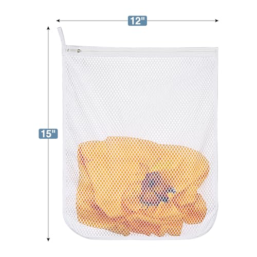 3 pcs Durable Honeycomb Mesh Laundry Bags for Delicates 12" x 15" (3 Medium) - size: 3 Medium