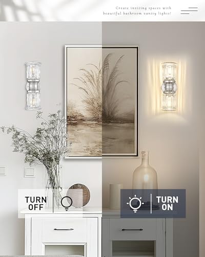 Bathroom Wall Sconces, HWH Brushed Nickel Wall Lighting for Bedroom, 2-Light Bathroom Light Fixtures with Bell-Shaped Clear Glass, Brushed Nickel Finish, 5HZG106B-2W BN - color: Brushed Nickel, size: 2-Light