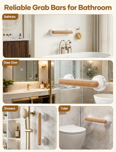 Grab Bars for Bathtubs and Showers Handles for the Elderly and People in Need,2026 New Powerful Suction Cup,No Drilling Required(Yellow-1 Pack) - color: Yellow