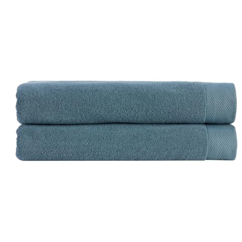 Christy Luxe 2 Piece Bath Sheets Set| Denim Blue | Luxe Heavyweight 100% Turkish Cotton | Ultra Soft | Super Absorbent | 730GSM - color: Denim, size: 2 Bath Sheets