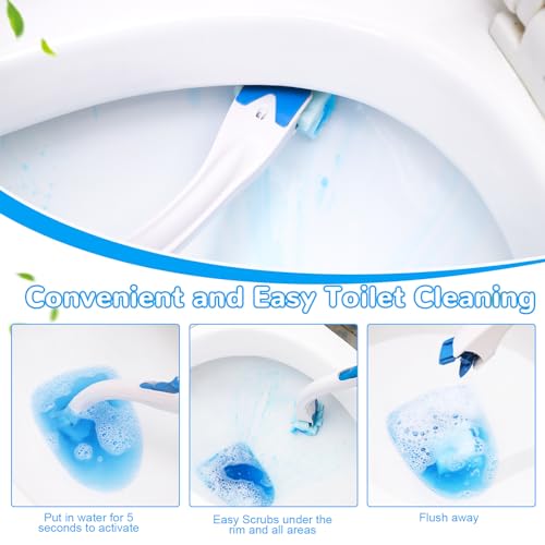 36 Count Flushable Toilet Bowl Cleaner Refills, Toilet Cleaner Refill Pads | Flushable, Disposable, Toilet Fresh, Bathroom Toilet Brush Refills, Accessories Supplies Starter Kit, Ocean Scent, No Handle - color: Blue - 36 Refills (Ocean Scent)