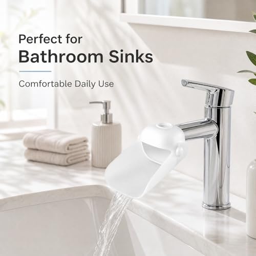 Faucet Extender for Toddlers, Sink Extender for Bathroom & Kitchen,Tap Extension for Easy Hand Washing(White) - color: White