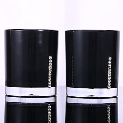 Bathroom Accessory Set, 5Pcs Black Modern Countertop Bath Decor Set with Soap Dispenser, Toothbrush Holder, 3 Tumblers & Soap Dish, Resin High-Gloss for Home, Hotel, Guest Bath