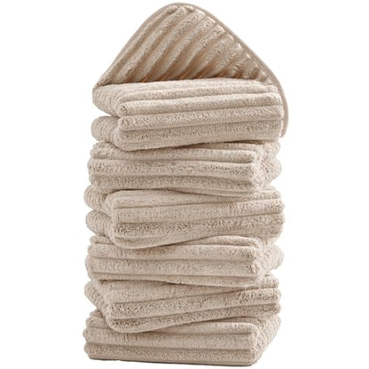 6 Pack Soft Microfiber Hand Towels for Bathroom, 16"x30", Beige | Face Towels, Highly Absorbent, Quick Dry, Low Lint, Hanging Loop, Lightweight Towels for Guest Bath, Gym, Travel & Kitchen - color: Beige